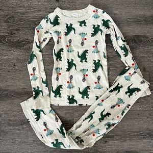 Hanna Andersson size 10 boys Dino volcano pajamas pjs long Johns